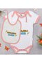 BK Kids "I'm New Here" Design Pink Baby Bodysuit and Bib Gift Set-1, 12–18 months