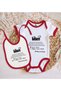 Bk Kids “My Dear Dad” Design Red Baby Bodysuit and Bib Gift Set - 1, 0-3 Months. - 2