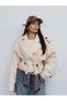 Short Gabardine Trench Coat with Shoulder Pads, E.H Collection. - 4