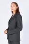 Women's Anthracite Single-Button Fleto Wool-Effect Blazer with Pockets. - 4