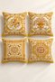 Set of 4 Golden Mosaic Yellow Baroque and Classical Pattern Pillow Covers, Double-Sided Print, 43X43 Cm.