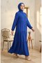 Aerobin Fabric Buttoned Layered Modest Dress 4124-18 Saks - 2