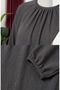 Crimped Fabric Raglan Sleeve Long Tunic 0902-10 Anthracite - 4