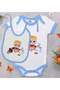 BK Kids Little Blue Baby Bodysuit and Bib Gift Set—1 (0–3 Months)