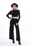 Women's Knitwear Crop Two-Piece Set with Knitted Pants Cty-Şml-265002 - 4
