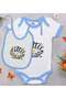 Bk Kids Little Star Design Blue Baby Bodysuit and Bib Gift Set - 1, for Ages 12-18 Months.
