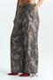 Patterned Lace-Up Wide-Leg Pants - 3