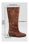 Coffee Suede (Annie) Flat Boots with a Rounded Toe, Below-The-Knee Length, and Fur Lining. - 7