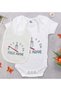 Bk Kids Fulle Agani Design White Baby Bodysuit and Bib Gift Set - 1, 12-18 Months.