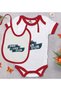 BK Kids Darlandum-Designed Red Baby Bodysuit and Bib Gift Set-1, 12–18 months