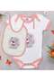 BK Kids Cute Dog-Printed Pink Baby Bodysuit and Bib Gift Set-1, 12–18 Months