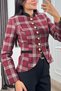 Elvora – Single Jacket - Plaid Pattern, Stand-Up Collar, Short Jacket 8661 - 2