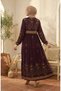 Plus Size Floral Print Viscose Dress 4084-11, Plum Color. - 5