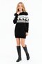 Women's Deer Pattern Crew Neck Long Sleeve Thick Winter Casual Knit Tunic Sweater