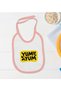 BK Kids Yum Yum-Designed Pink Baby Bodysuit and Bib Gift Set-1, 12–18 months - 3