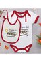 Bk Kids Geliysen Gel Design Red Baby Bodysuit and Bib Gift Set - 1, for 0-3 Months.