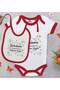 Bk Kids Red Baby Bodysuit and Bib Gift Set with a Unique Design - 1, for Ages 12-18 Months.