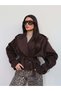 Short Gabardine Trench Coat with Shoulder Pads, E.H Collection. - 6