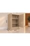 Refining Mokas Multi-Purpose Mdf Cabinet with Shelves and Cover Kitchen Balcony Bathroom - 3