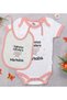 Bk Kids Hello Sleepless Nights Designed Pink Baby Bodysuit and Bib Gift Set - 1 12-18