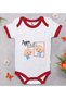 Bk Kids Red Baby Bodysuit with the Same Bubá Design - 1, 0-3 Months.