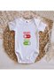 Umut Off White Baby Bodysuit with Design - 1 (0-3 Months) - 3