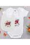 BK Kids White Baby Bodysuit and Bib Gift Set with Electric Leak Design - 1 (9-12 Months)