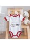 Bk Kids Anneannesi's Sleepy Lamb Design Red Baby Bodysuit and Bib Gift Set - 1 - 5