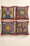 Set of 4 Casa Mosaic Colorful Sun and Tile Pattern Pillow Covers, Double-Sided Print, 43X43 Cm.