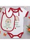 Bk Kids Father's Day-Themed Red Baby Bodysuit and Bib Gift Set - 2, for Ages 12-18 Months.