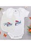 Bk Kids Mashallah Design White Baby Bodysuit and Bib Gift Set - 3, for Ages 12-18 Months.