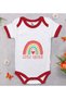 BK Kids "Little Sister" Design Red Baby Bodysuit-1, 0–3 Months