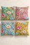 Set of 4 Pastel Bloom Pastel-Colored Flower Garden Pillow Covers, Double-Sided Print, 43X43 Cm.
