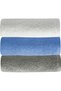Set of 3 Solid Color Hand Face Towels 100% Cotton 50X90 cm Gray-Blue-White
