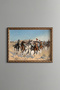 Horsemen Leading Their Horses - Vintage Patterned Painting - Slim Model