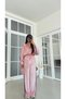 Women's Striped Cardigan and Elastic Waist Pants, Two-Piece Velvet Set.
