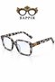 Lumes Blue Block Optical Frame, Gold-Detailed Zebra Pattern Glasses. - 3