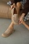 Brelin Thick Heel Single Strap Detail Women's Shoes - Beige Suede