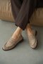 Lurein Women's Loafer with Ruffled Detail and Lightly Thick Heel - Vizon Suede - 4