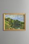 Country Houses on the Hills - Vintage Patterned Painting - Slim Model