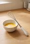Mini Whisk: Stainless Steel Wire Hand Whisk with Porcelain Handle—For Eggs, Sauces, and Milk—1 Piece