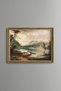Landscape by the Lake - Vintage Patterned Painting - Slim Frame