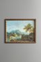 Riverbank Scenery - Vintage Patterned Painting - Slim Frame