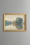 Foggy Lake View - Vintage Patterned Painting - Slim Model