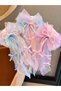 Girl's Fairy-Style Tulle Bow with Pearl Details, Princess Hair Clip. - 3