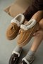 Aisla Genuine Leather Accessory-Detailed Plush-Lined Women's Slippers - Tan Suede - 5
