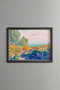 Two Women on the Mediterranean Coast - Vintage Patterned Painting - Slim Model
