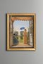 Two Women at the Open Door - Vintage Patterned Painting - Slim Model