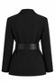 Black Belt-Detailed Satin Jacket - 2Y9691 - 2