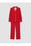 Esvab • Modern & Elegant Plaid Embroidered Women's Pajama Set - 2